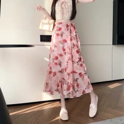 Sun Protection Floral Halter Neck Dress Women's Sweet Style Beach Skirt Asymmetrical Hemline Bell Sleeve Chiffon Wrap ar...