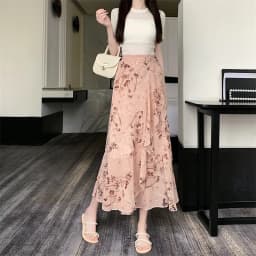Sun Protection Floral Halter Neck Dress Women's Sweet Style Beach Skirt Asymmetrical Hemline Bell Sleeve Chiffon Wrap ar...