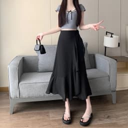 Sun Protection Floral Halter Neck Dress Women's Sweet Style Beach Skirt Asymmetrical Hemline Bell Sleeve Chiffon Wrap ar...