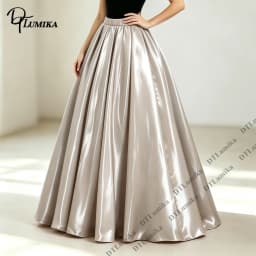 Glossy Satin Elastic Waist Maxi Skirt Women Customized High Waist Flared Long Skirts Wedding Guest Prom Evening Formal Occasion