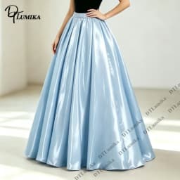 Glossy Satin Elastic Waist Maxi Skirt Women Customized High Waist Flared Long Skirts Wedding Guest Prom Evening Formal Occasion