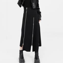 Women High Waist Skirts Harajuku Punk Style Irregular Zipper Skirt Pants for Women Gothic Black Hip Hop Skirts Female Streetwear
