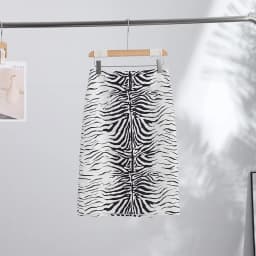 Zebra Striped Printing Midi Skirts Women High Waist Straight Skirt Female 2026 Autumn New Chic Fashion Casual Street Lady Outfit