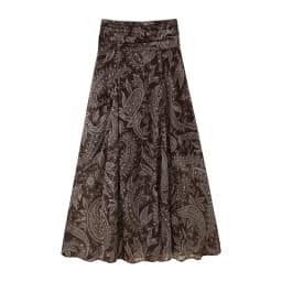 Ruffles Pleated Long Skirts For Women Fashion 2025 New Vintage Printed Midi Skirt High Street Casual Chic Party Skirts