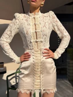 Lace Patchwork Bandage Women's Skirt Sexy High Waist Hip Package Female Mini Skirts 2026 Summer Autumn All-match Lady Streetwear