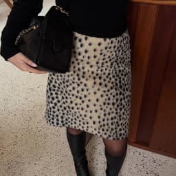 Fashion Leopard Print Faux Fur Women's Skirt Autumn Winter Straight Midi Skirts Lady New Elegant Chic Fashion Clothes 2026