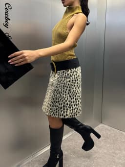 Fashion Leopard Print Faux Fur Women's Skirt Autumn Winter Straight Midi Skirts Lady New Elegant Chic Fashion Clothes 2026