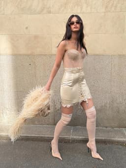 Urban Lace Patchwork Women Skirt Sexy Bandage Hip Package Empire Female Skirts 2026 Summer Autumn All-match Lady Streetwear