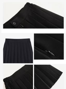 Women Skirt Elastic Waist Japanese Student Girls School Uniform Solid JK Pleated Skirt Short/Middle/Long Skirt A-Line Streetwear