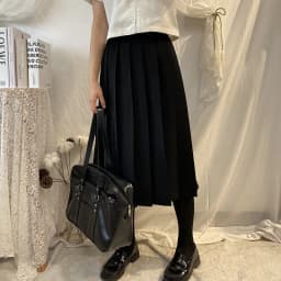 Women Skirt Elastic Waist Japanese Student Girls School Uniform Solid JK Pleated Skirt Short/Middle/Long Skirt A-Line Streetwear