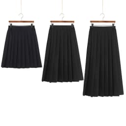 Women Skirt Elastic Waist Japanese Student Girls School Uniform Solid JK Pleated Skirt Short/Middle/Long Skirt A-Line Streetwear