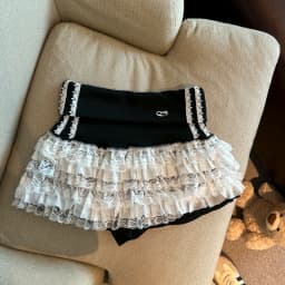 Y2K Lace Mini Skirt Women Kawaii Cutecore Ruffles Patchwork Ball Gown Skirts Summer Japanese Harajuku High Waist A Line Faldas