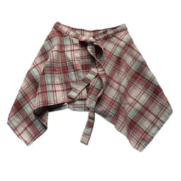 Unisex Layered A Line Wrap Skirt Hiphop Street Dance Checkered Hip Scarf Tie Up Asymmetrical Overskirt Shirt Extender