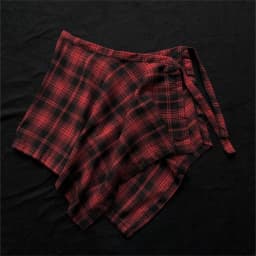 Unisex Layered A Line Wrap Skirt Hiphop Street Dance Checkered Hip Scarf Tie Up Asymmetrical Overskirt Shirt Extender