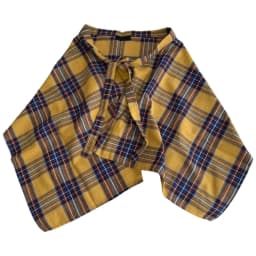 Unisex Layered A Line Wrap Skirt Hiphop Street Dance Checkered Hip Scarf Tie Up Asymmetrical Overskirt Shirt Extender