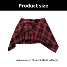 Unisex Layered A Line Wrap Skirt Hiphop Street Dance Checkered Hip Scarf Tie Up Asymmetrical Overskirt Shirt Extender
