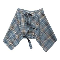 Unisex Layered A Line Wrap Skirt Hiphop Street Dance Checkered Hip Scarf Tie Up Asymmetrical Overskirt Shirt Extender