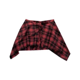 Unisex Layered A Line Wrap Skirt Hiphop Street Dance Checkered Hip Scarf Tie Up Asymmetrical Overskirt Shirt Extender