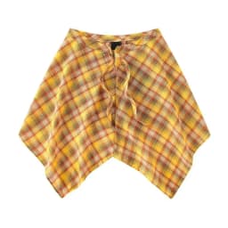 Unisex Layered A Line Wrap Skirt Hiphop Street Dance Checkered Hip Scarf Tie Up Asymmetrical Overskirt Shirt Extender