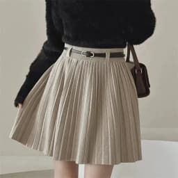 Autumn Winter Knitted Pleated Skirts Women Korean Fashion High Waist A-Line Skirts Ladies Elegant Streetwear Gray Mini Skirt