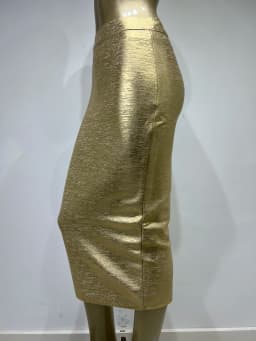 Chic and Elegant Women Elastic Bandage Skirts Gold Silver Bronzing High Waist Midi Celebrity Evening Club Party Long Skirt