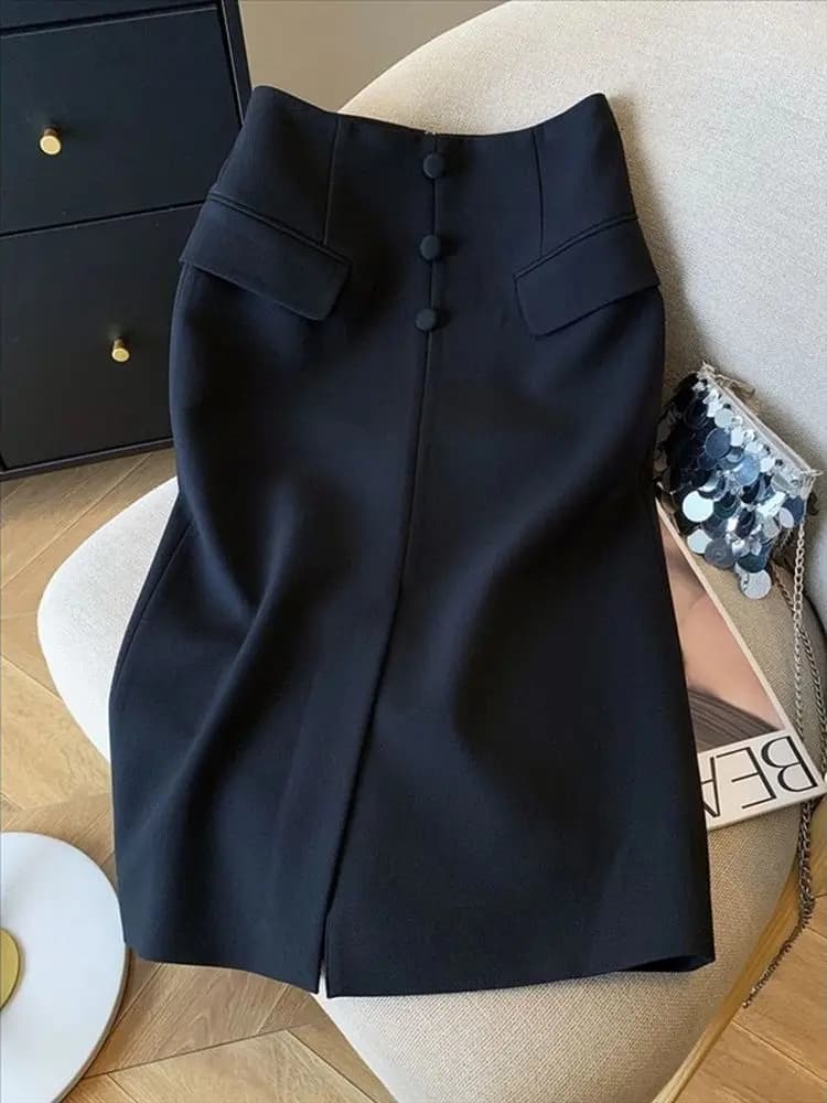 High Waist Korean Style Suit Skirt Women's Autumn High Fashion Beautiful Hip Covering Slimming Personality Versatile Skirt