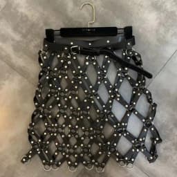 2026 Autumn New Pu Leather Skirt Women Sexy Diamond Grid Hollowed Out PU Skirt Outwear Nigh Club Lady Skirts Mini Mujer