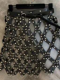 2026 Autumn New Pu Leather Skirt Women Sexy Diamond Grid Hollowed Out PU Skirt Outwear Nigh Club Lady Skirts Mini Mujer
