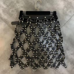 2026 Autumn New Pu Leather Skirt Women Sexy Diamond Grid Hollowed Out PU Skirt Outwear Nigh Club Lady Skirts Mini Mujer