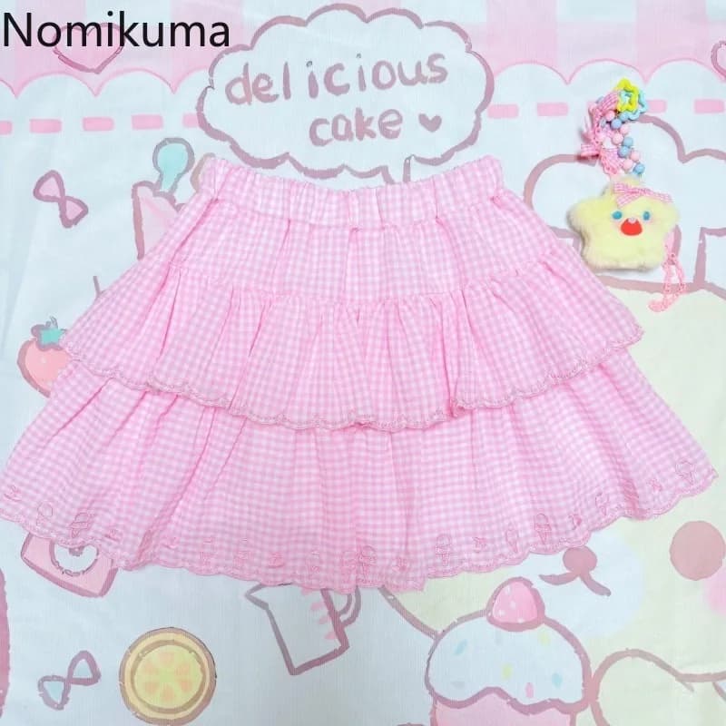 Mini Skirts Women Japanese Jupe Fashion Summer Sweet Saia 2025 Faldas Mujer De Moda A-line Plaid Casual Cute Y2k Skirt 63e729