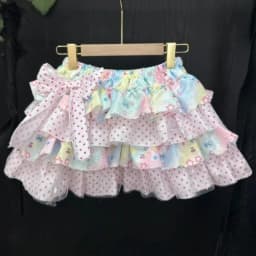 Japanese Kawaii Lolita Style Y2k Mini Skirt Women Sweet Strawberry Print Ruffle Punk Cake Skirt Girl Cute Bow Skirt Faldas Mujer