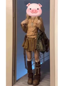 Brown Gauze Skirt Women's Spring 2026 Western Cowboy Sash Skirt Retro Commute Style High Waist A-Line Casual Skirts