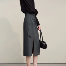 Amii Women's Skirt 2026 Autumn New H-Line Elegant Anti-wrinkle Split Skirt Solid Mid-length Versatile Woman Clothes 12621005