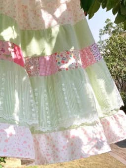 Matakawa Japanese Style Long Skirts Print Vintage A-line Spring Summer Faldas Mujer Patchwork Sweet Fashion Women Skirt