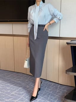Elegant High Waist Straight Leg Skirt Women's Spring Summer Fashion Tailored Skirt Slimming Korean Style Long Skirt