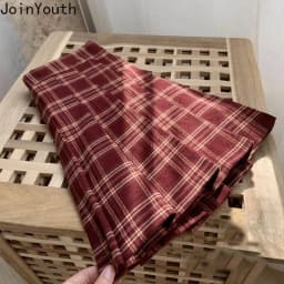 Vintage Skirts for Women 2025 Faldas Mujer De Moda Fashion Sweet Japanese Saia High Waist A-line Jupe Plaid Pleated Mini Skirt