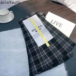 Vintage Skirts for Women 2025 Faldas Mujer De Moda Fashion Sweet Japanese Saia High Waist A-line Jupe Plaid Pleated Mini Skirt