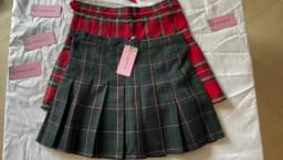 Y2K Harajuku Tartan Women Skirt Sexy Plaid Pleated Skirts Fashion Mini Tennis Skorts Side Button Faldas High Waist Jupe Female