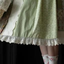 Matakawa Print Women Skirts A-line Sweet Vintage Spring Summer Green Faldas Mujer Japanese Style Ruffles Fashion Long Skirt