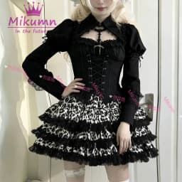 Mikumn Harajuku Gothic Pink Leopard Print Skirt Y2k Punk Lace Cake Skirt Women Lolita Kawaii Pleated Mini Skirt Chic Streerwear