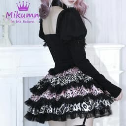 Mikumn Harajuku Gothic Pink Leopard Print Skirt Y2k Punk Lace Cake Skirt Women Lolita Kawaii Pleated Mini Skirt Chic Streerwear