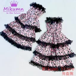 Mikumn Harajuku Gothic Pink Leopard Print Skirt Y2k Punk Lace Cake Skirt Women Lolita Kawaii Pleated Mini Skirt Chic Streerwear