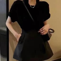 A Line Puffy Mini Black Skirt Women High Waist Korean Style Fall Wild Casual Sexy Retro Y2k Suits Faldas Mujer Moda 2026 Jupe