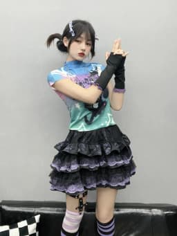 New Skirt Subculture Y2k Japanese Miniskirt Black Punk Harajuku Retro Mini Dress Party Skinny Lace Layered Puff A-line Skirts