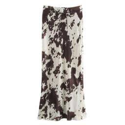 Animal Print Satin Skirt Women Fashion Ruffles Midi Skirts With Belt Casual Women's Skirt 2025 High Street Elegant Long Skirts