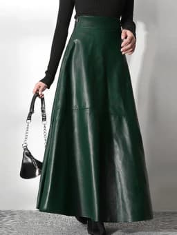 ZANZEA Women's PU Leather Maxi Skirt 2025 Autumn Elegant OL Long Saias Fashion Solid Mujer Faldas Casual High Waist Zipper Jupe