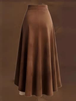 2026 Autumn Women Brown Suede Half Skirt Vintage Western-style Suede And Lace Patchwork Skirt
