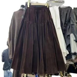 French Retro Skirt Women Fluffy Velvet A-line Midi Skirt Autumn Winter High Waist High-end Splice Skirt Versatile
