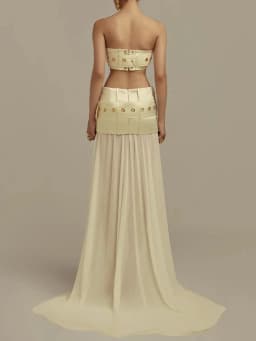 TWOTWINSTYLE Elegant Spliced Sequined Long Skirts for Women High Waist Patchwork Belt Temperament Skirt Female Fashion Clothing
