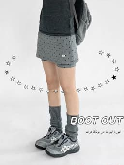 2026 New Polka Dot Grey Elastic Sporty Skirt Hot Pants High Waist Wide Leg Pants Casual Low Waist Polyester Blend Skirt